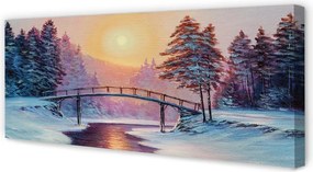 Fotoobraz na płótnie Zimowy Wschód Słońca w Lesie