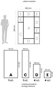 Zestaw paneli lustrzanych 140x210 cm C7-L87