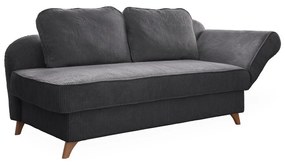 Szary sztruksowy szezlong (prawostronny) Chic Charlotte – Miuform