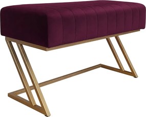 Ławka ZETA tkanina Welur loft ławka metal : Kolor Stelaża - Złoty, Kolor tkaniny - VELVET - MG02, Typ tkaniny - Velvet