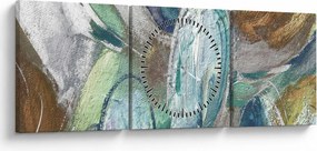 Obraz - Abstrakcyjny obraz postaci (z zegarem) (90x30 cm)