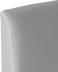 Łóżko Tapicerowane 140x200 cm MARSYLIA ze Stelażem i Pojemnikiem Dwuosobowe Welurowe Szare