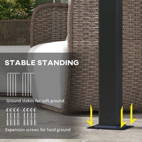 Outsunny Markiza przeciwsłoneczna, pergola, odporna na warunki atmosferyczne, w zestawie materiały montażowe, 3 x 3,5 m, beżowy | Aosom PL