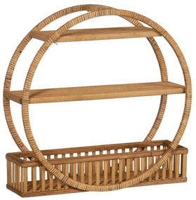 Wielopoziomowa rattanowa półka w naturalnym kolorze 45,5 cm – Ixia