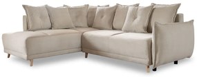 Beżowy sztruksowy rozkładany narożnik (lewostronny) Lazy Lukka – Miuform