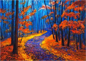 Obraz na szkle jesiennego lasu (70x50 cm)