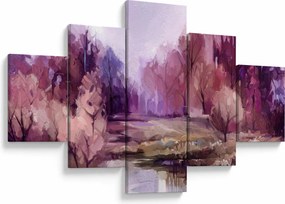 Obraz - Malarstwo pejzażowe jesienne (125x70 cm)