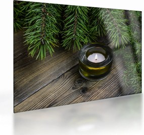 Obraz na szkle - świeca bożonarodzeniowa (70x50 cm)