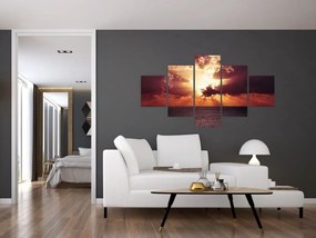 Obraz słońca za chmurami (125x70 cm)