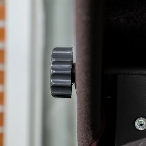 Outsunny Hollywoodzka Huśtawka Ogrodowa na 3 Osoby z Regulowanym Dachem Texteline Komfort i Styl Brązowy Czarny 198x118x168cm | Aosom PL