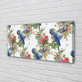 Obraz drukowany na płótnie Kwitnąca Gałąź z Ptakami