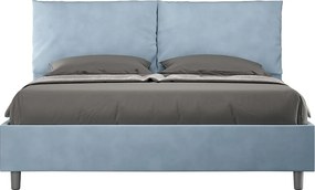 Łóżko bez stelaża tapicerowane 160x200 microfibra Błękitny Antea