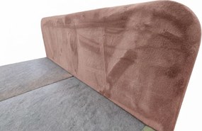 Tapicerowane łóżko kontynentalne FORENA 90x200 cm stary róż Materac: Materac sprężynowy Bonell