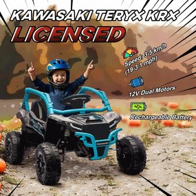 AIYAPLAY 12V Elektryczny pojazd terenowy dla dzieci, pilot, światła LED, muzyka, klakson, dla dzieci 3-8 lat, niebieski