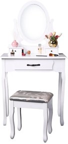 Ozdobny stolik ze stołkiem LINET NEW, biały