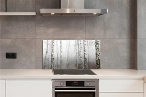 Panel szklany do Kuchni Mglisty Poranek wśród Brzóz