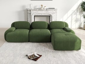 3-osobowa narożna sofa bez stelaża - Modułowa i dowolnie konfigurowalna - Tkanina o wysokiej elastyczności - Sztruks - Zielony