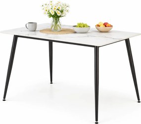 Stół biały z blatem marmur 120x70 B1-E66