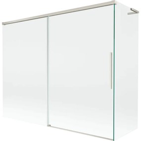 Mexen Rox L parawan nawannowy 2-skrzydłowy rozsuwany 190 + 80 x 150 cm, transparent, nikiel szczotkowany - 8C9L-190-080-97-00