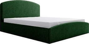 Tapicerowane łóżko Montana 130x212x90 cm, powierzchnia spania 120x200 cm, schowek, podnośnik, tkanina Monolith zielony