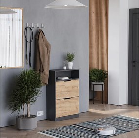 Wywrotka do butów antracyt/złoty dąb 59x22x89.5 luca