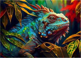 Obraz - Kolorowa iguana (70x50 cm)