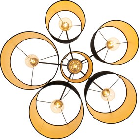 Plafon czarny ze złotym wnętrzem 6-świateł - Multidrum