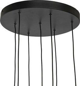 Designerska lampa wisząca czarna okrągła 7-świateł - Tuba