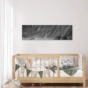 Czarno - biały obraz gwiaździstego nieba (170x50 cm)