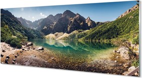 Panel szklany do Kuchni Szczyty Gór nad Lustrem Wody