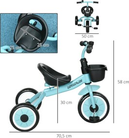 AIYAPLAY Trójkołowiec dla dzieci Rower z koszykiem Lekki i stabilny Idealny dla maluchów 2-5 lat | Aosom PL