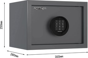 Sejf meblowy PRAKTIK 25 EL, elektroniczny S1, 250 × 350 × 280 mm, 17 l