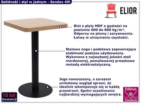 Kwadratowy barowy stolik jasny brąz + czarny - Piogi 4X