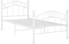 Łóżko metalowe białe w stylu industrialnym 90x200 cm - Iroz
