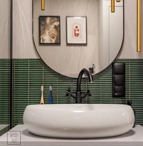 Umywalka ceramiczna nablatowa owalna biała 64 x 42 cm MORINA