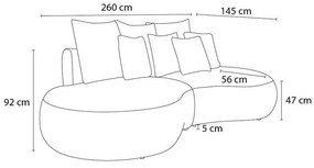Ciemnoszara sofa z materiału bouclé 260 cm Saint-Germain – Bobochic Paris