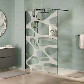 Walk-In Dusche EIRA - Klarglas Wave-Muster 10 mm