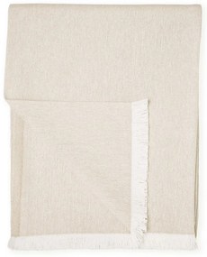 Beżowy pled z domieszką bawełny Euromant Summer Linen, 140x180 cm