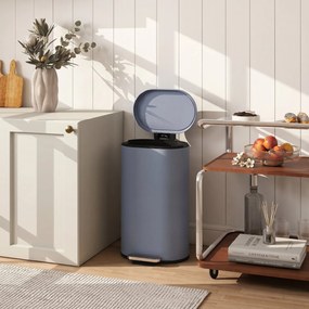 HOMCOM Kosz na śmieci do kuchni 30 l kosz na pedał z pokrywą soft-close, pedał, metalowy, szary, 36,5 X 31 x 61 cm | Aosom PL