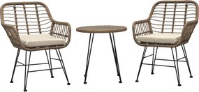 Zestaw ogrodowy Autronic 1+2, metal, poliratan, naturalny, AZ-F1208 NAT