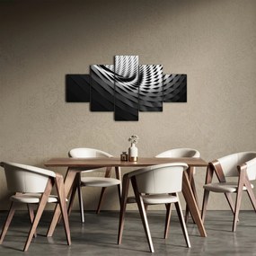 Abstrakcyjny obraz - czarno - biała spirala (125x70 cm)