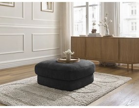 Czarny podnóżek z tkaniny szenilowej Leonore – Bobochic Paris