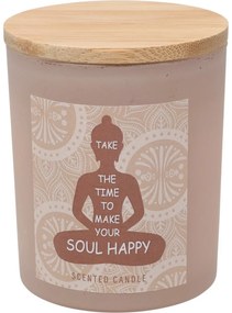 Świeca zapachowa Soul Happy, zapach drzewasandałowego, 7 x 8,5 cm, 300 g, kolor beżowy