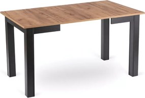 Stół rozkładany Sinenko dąb craft/czarny – prostokątny stół z płyty laminowanej 80–200 cm z 2 wkładkami