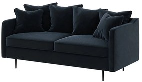 Granatowa aksamitna sofa Ghado Esme, 176 cm
