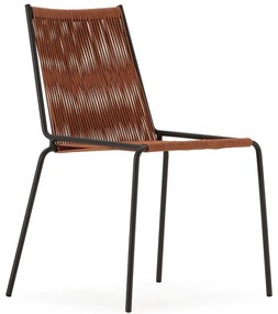 Metalowe krzesła zestaw sztaplowane 2 szt. w kolorze terakoty Emily – Marckeric