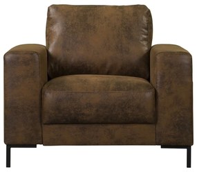 Brązowy fotel z imitacji skóry Lofty Lilly – Miuform