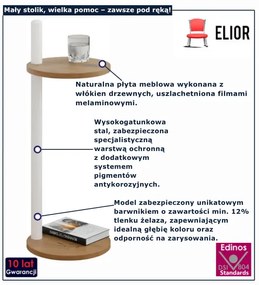 Nowoczesny stolik pomocniczny dąb lancelot + biały S7-F36