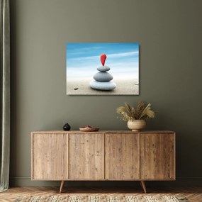 Obraz na szkle - Równowaga z kamieniami (70x50 cm)
