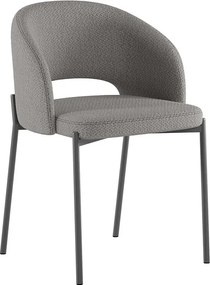 Greta - 2-częściowe krzesło materiałowe w kolorze szarym